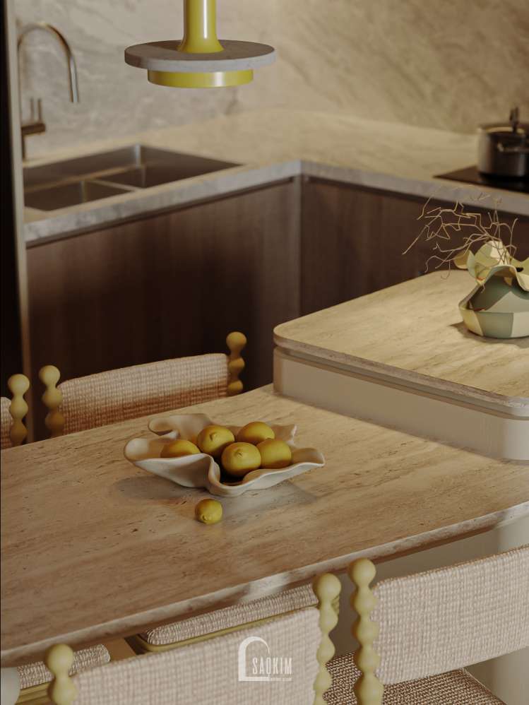 Thiết kế nội thất phòng bếp Modern Retro – điểm giao thoa giữa hiện đại và hoài niệm tại Lumière Evergreen